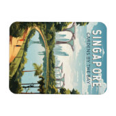 シンガポールガーデンズバイザベイトラベルアートヴィンテージ マグネット (横)