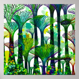 シンガポールガーデンズバイザベイ – キャンバスアートプリント ポスター