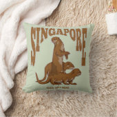 シンガポールキュートシーオッターファミリー クッション (ブランケット)