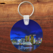シンガポールシティスカイラインアットナイト キーホルダー (正面)