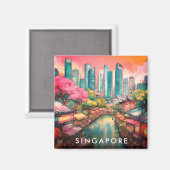 シンガポールシティビュカラフルー マグネット (正面/裏面)