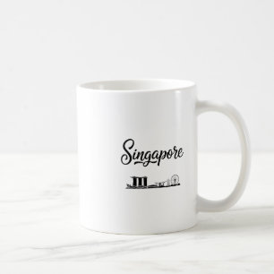 シンガポールスカイライン旅行の休日のおしゃれな服装  コーヒーマグカップ