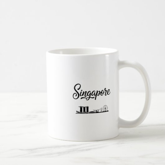 シンガポールスカイライン旅行の休日のおしゃれな服装 コーヒーマグカップ (右)