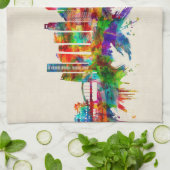 シンガポールスカイライン キッチンタオル (折り畳み)