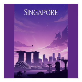 シンガポールスカイライン ポスター
