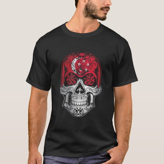 シンガポールスカルバラ国旗 Tシャツ (正面)