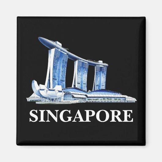 シンガポールスタイリッシュ旅行 マグネット (正面)