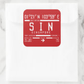 シンガポールチャンギ国際的空港コード スクエアシール (バッグ)