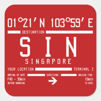 シンガポールチャンギ国際的空港コード スクエアシール