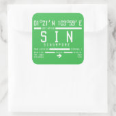 シンガポールチャンギ国際的空港コード スクエアシール (バッグ)