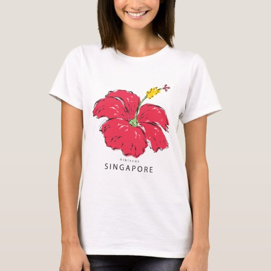 シンガポールハイビスカスコレクション Tシャツ (正面)