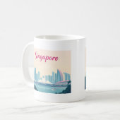 シンガポールパステルトラベルデザイン コーヒーマグカップ (正面左)