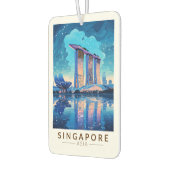 シンガポールマリーナベイナイトトラベルアートヴィンテージ カーエアーフレッシュナー (左)