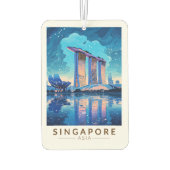 シンガポールマリーナベイナイトトラベルアートヴィンテージ カーエアーフレッシュナー (裏面)