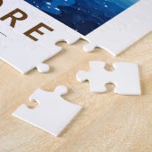 シンガポールマリーナベイナイトトラベルアートヴィンテージ ジグソーパズル (側面)