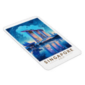 シンガポールマリーナベイナイトトラベルアートヴィンテージ マグネット (右側)