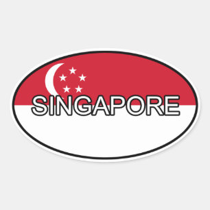 シンガポールユーロステッカー 楕円形シール