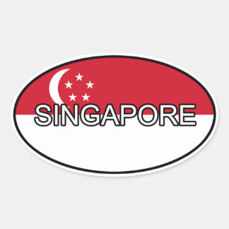 シンガポールユーロステッカー 楕円形シール