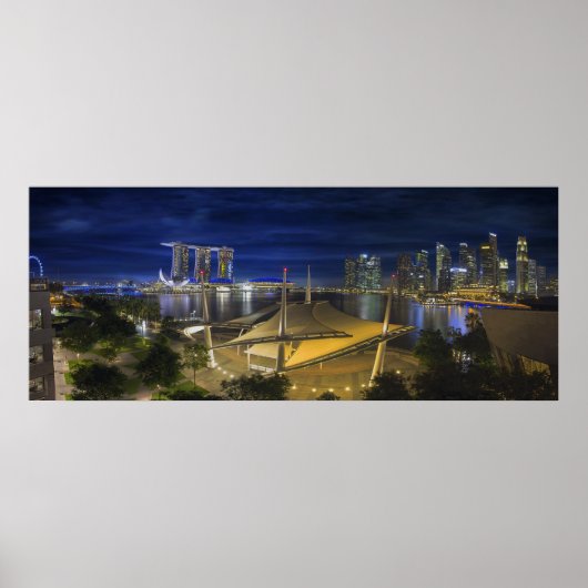 シンガポール中央業務地区スカイラインナイト ポスター (正面)
