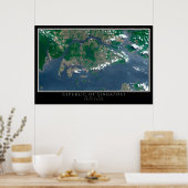シンガポール共和国の衛星地図 ポスター (キッチン)