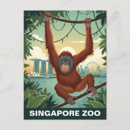 シンガポール動物園への旅行 ポストカード