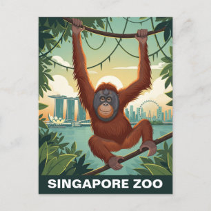 シンガポール動物園への旅行 ポストカード