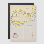 シンガポール図解入りの、写真付きのの地図 (正面/裏面)