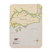 シンガポール図解入りの、写真付きのの地図 マグネット (縦)
