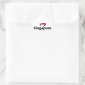 シンガポール国旗が好き ラウンドシール (バッグ)