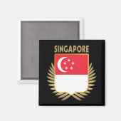 シンガポール国旗のシールド マグネット (正面/裏面)