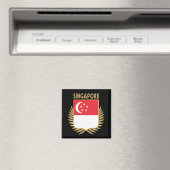 シンガポール国旗のシールド マグネット (インサイチュ (食洗機))