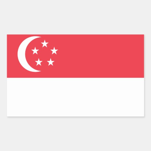 シンガポール国旗のシール* 長方形シール (正面)
