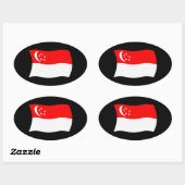 シンガポール国旗のステッカー 楕円形シール (シート)