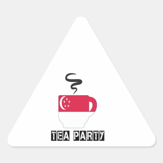 シンガポール国旗のデザイン 三角形シール (正面)