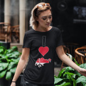 シンガポール国旗のマップ(縦I) Tシャツ