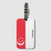 シンガポール国旗の愛国心 ラゲッジタグ (正面縦)