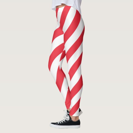 シンガポール国旗の色(対角ストライプの) レギンス (左)