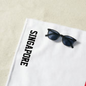 シンガポール国旗の華やかな愛国心 ビーチタオル (インサイチュ)