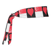 シンガポール国旗ハートラブパターンシンガポール タイヘッドバンド (回転270)