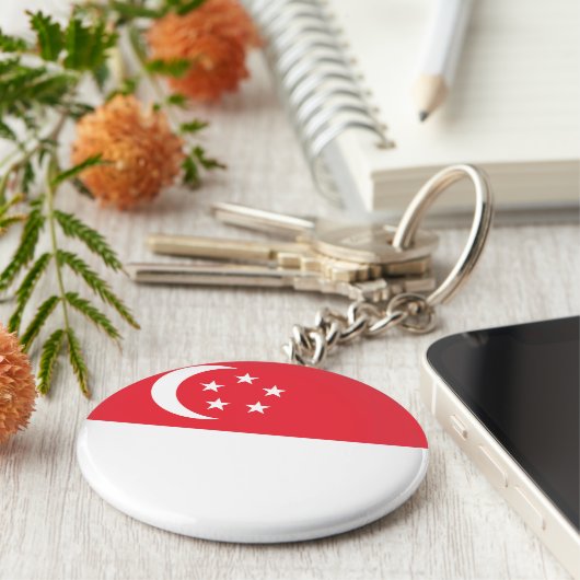 シンガポール国旗 キーホルダー (側面)