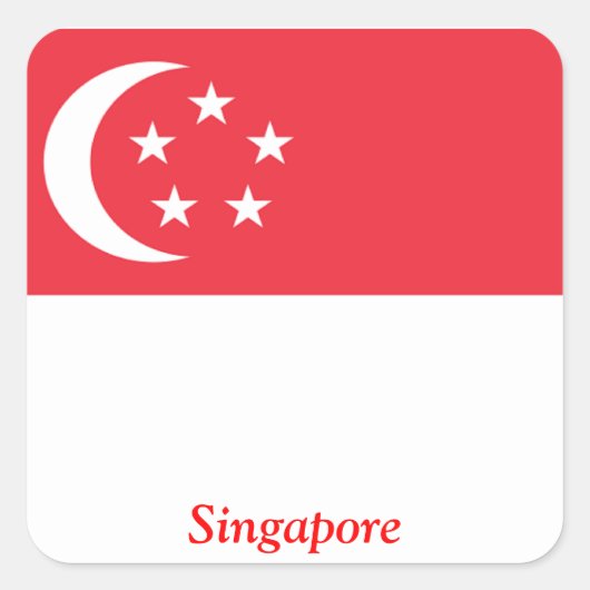シンガポール国旗 スクエアシール (正面)