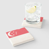 シンガポール国旗 ストーンコースター (横)