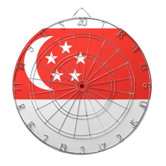 シンガポール国旗 ダーツボード (正面)