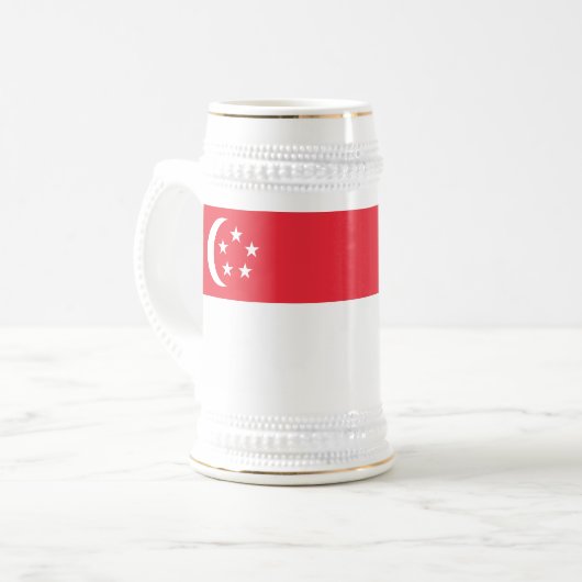 シンガポール国旗 ビールジョッキ (正面左)