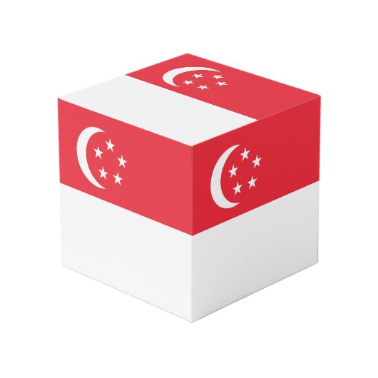 シンガポール国旗 フォトキューブ (正面アングル)