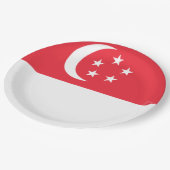 シンガポール国旗 ペーパープレート (アングル)