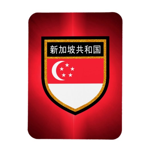シンガポール国旗 マグネット (縦)