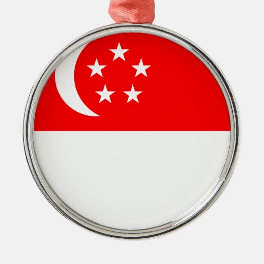 シンガポール国旗 メタルオーナメント (正面)