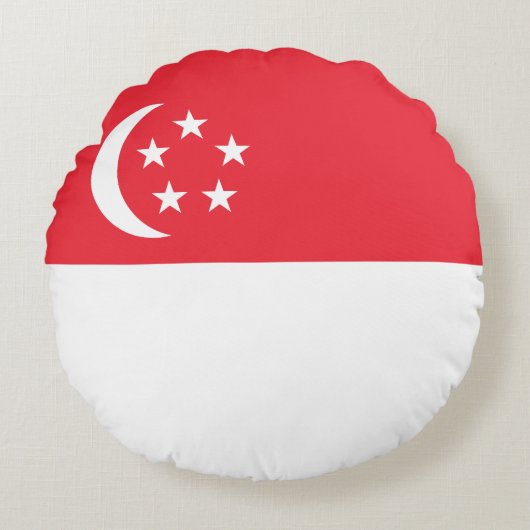 シンガポール国旗 ラウンドクッション (正面)