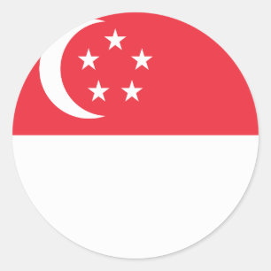 シンガポール国旗 ラウンドシール